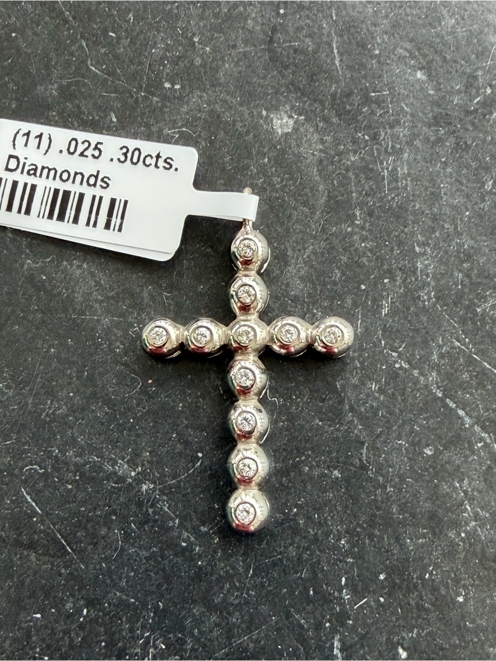 14kt White Gold Diamond Cross Pendant